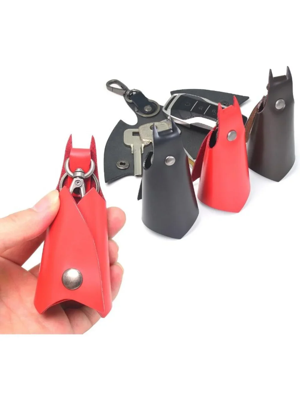 Leather Bat Keychain for Men & Women | Stylish Car Key Fob Holder & Gift Idea